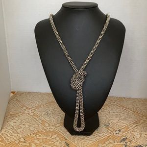 Necklace knotted black and silver 26 inch long without the knot